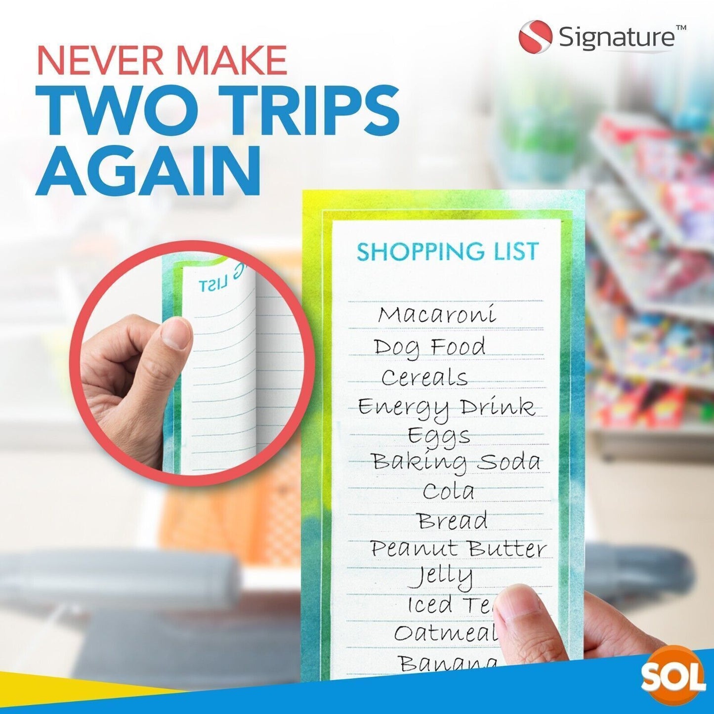 Magnetic Shopping List Pads | Fridge Notepads with Magnet | 2 Pack