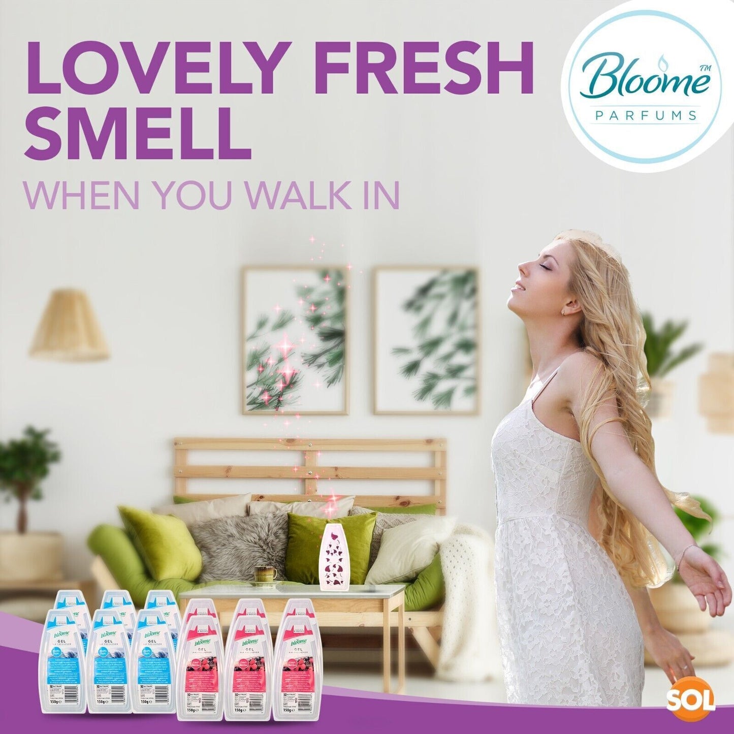 Solid Gel Air Freshener 150g | Bathroom Home Room Scent | 12 Pack