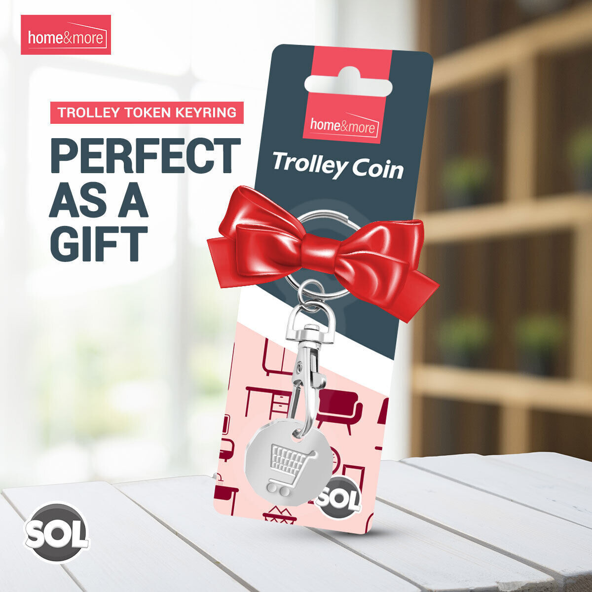 Trolley Coin Keyring | £1 Pound Shopping Cart Token | 6 Pack