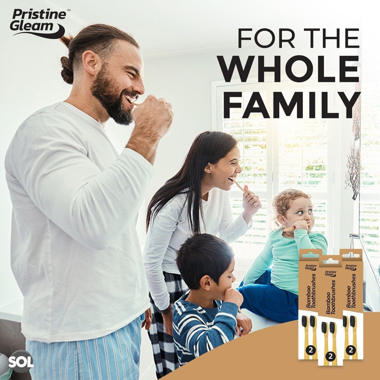 2-12pk Bamboo Toothbrush Multipack | Medium Biodegradable Eco Friendly Bristles