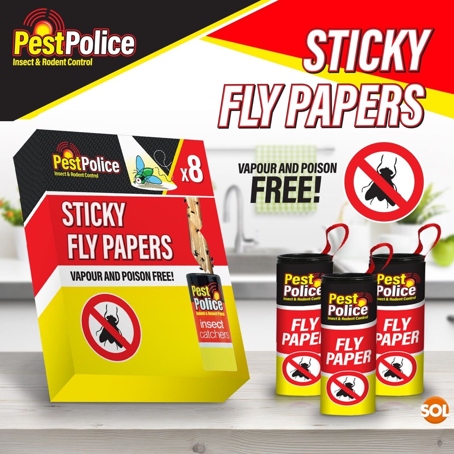 Fly Catcher Insect Trap Killer Bug Flies Wasp Sticky Paper Strong Glue Roll Tape