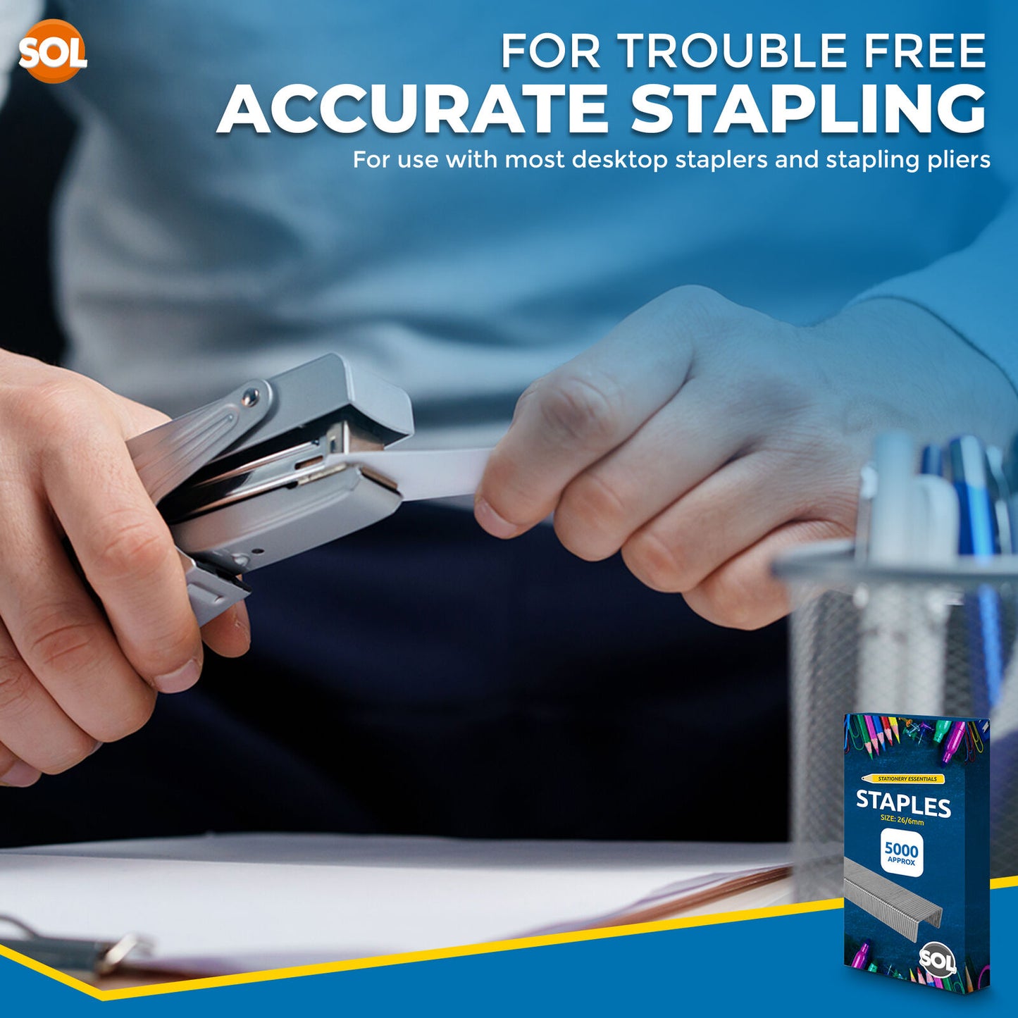 Office Staples 26/6 | Standard Fit Staplers | 5000 Pack