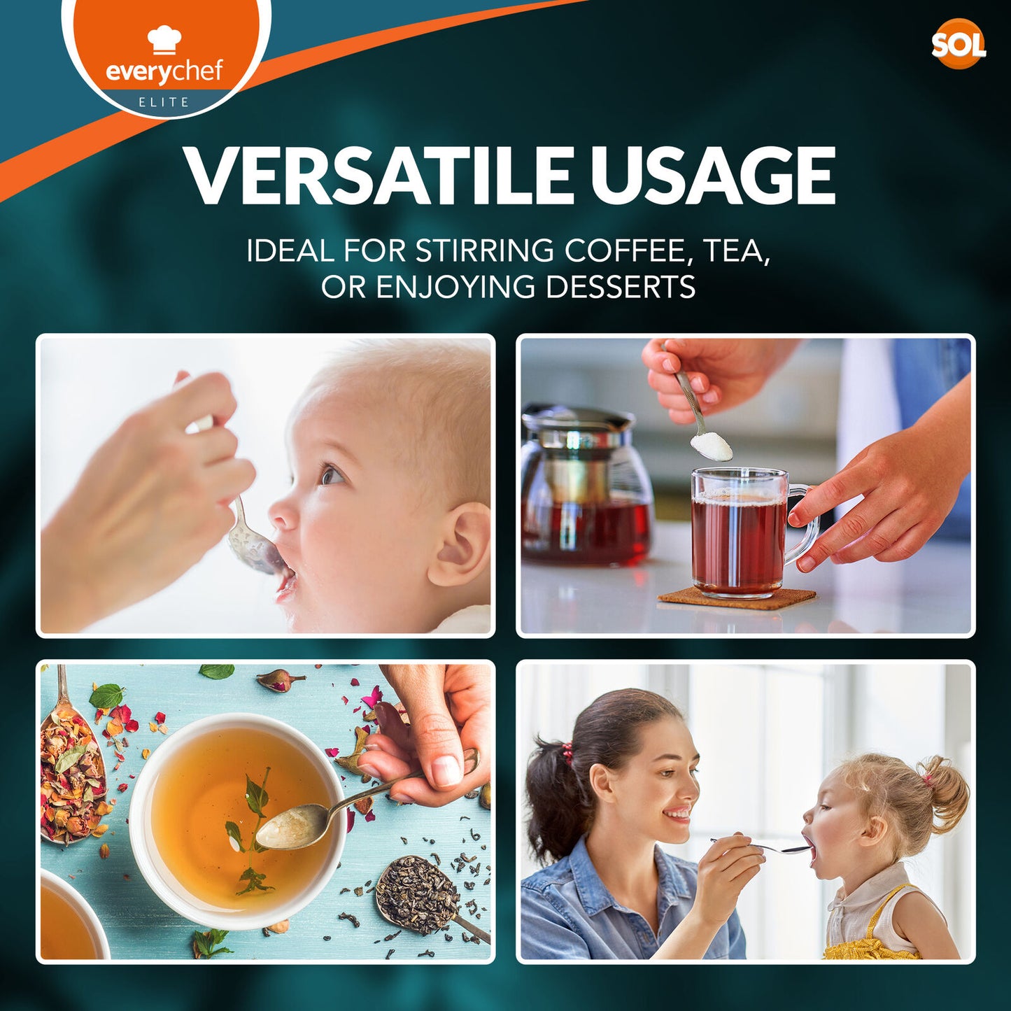 Stainless Steel Tea Spoons | Quality Cutlery Set | 6 Pack