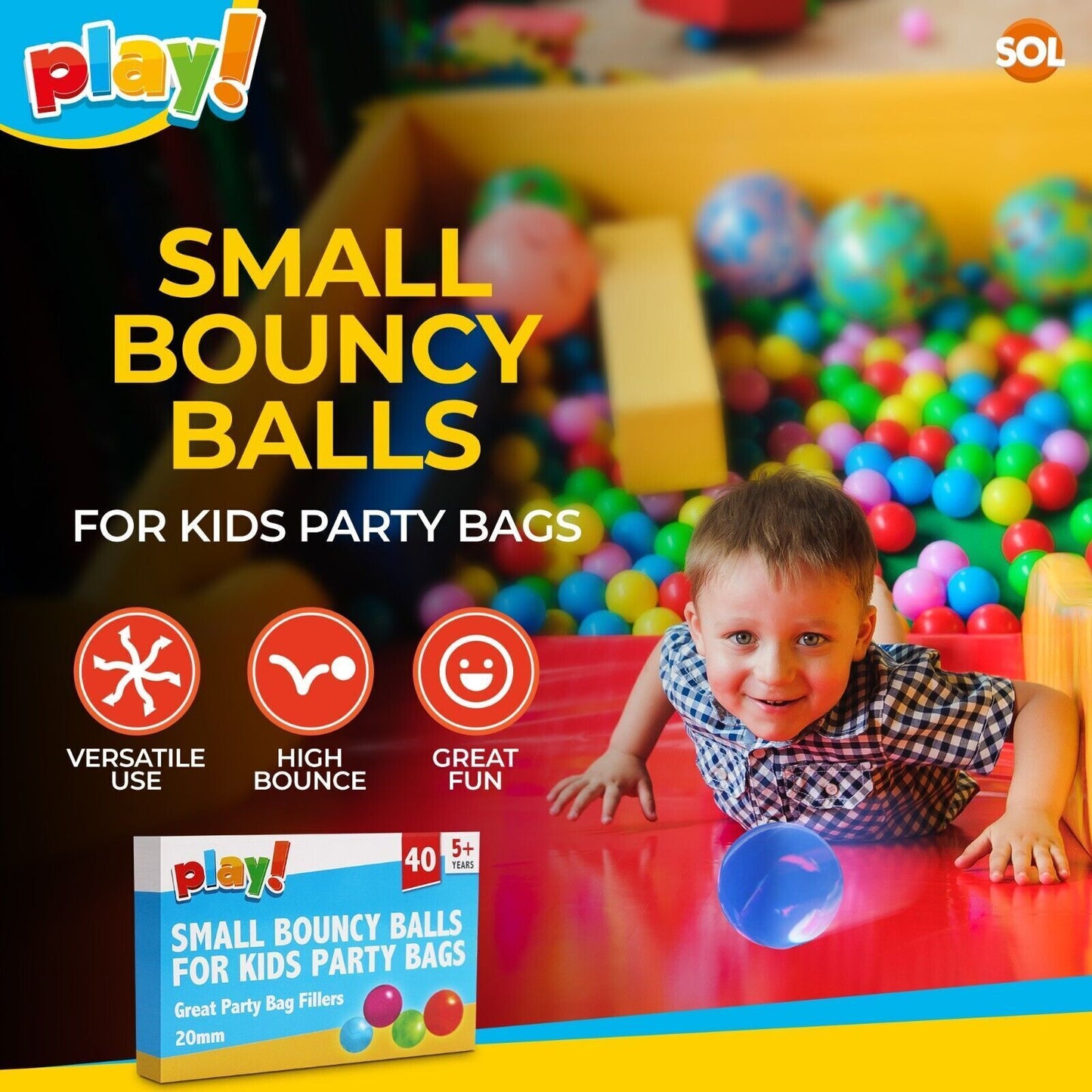 40-160 Small Bouncy Balls Jet Bouncing Kids Toy Loot Party Bag Fillers Birthday