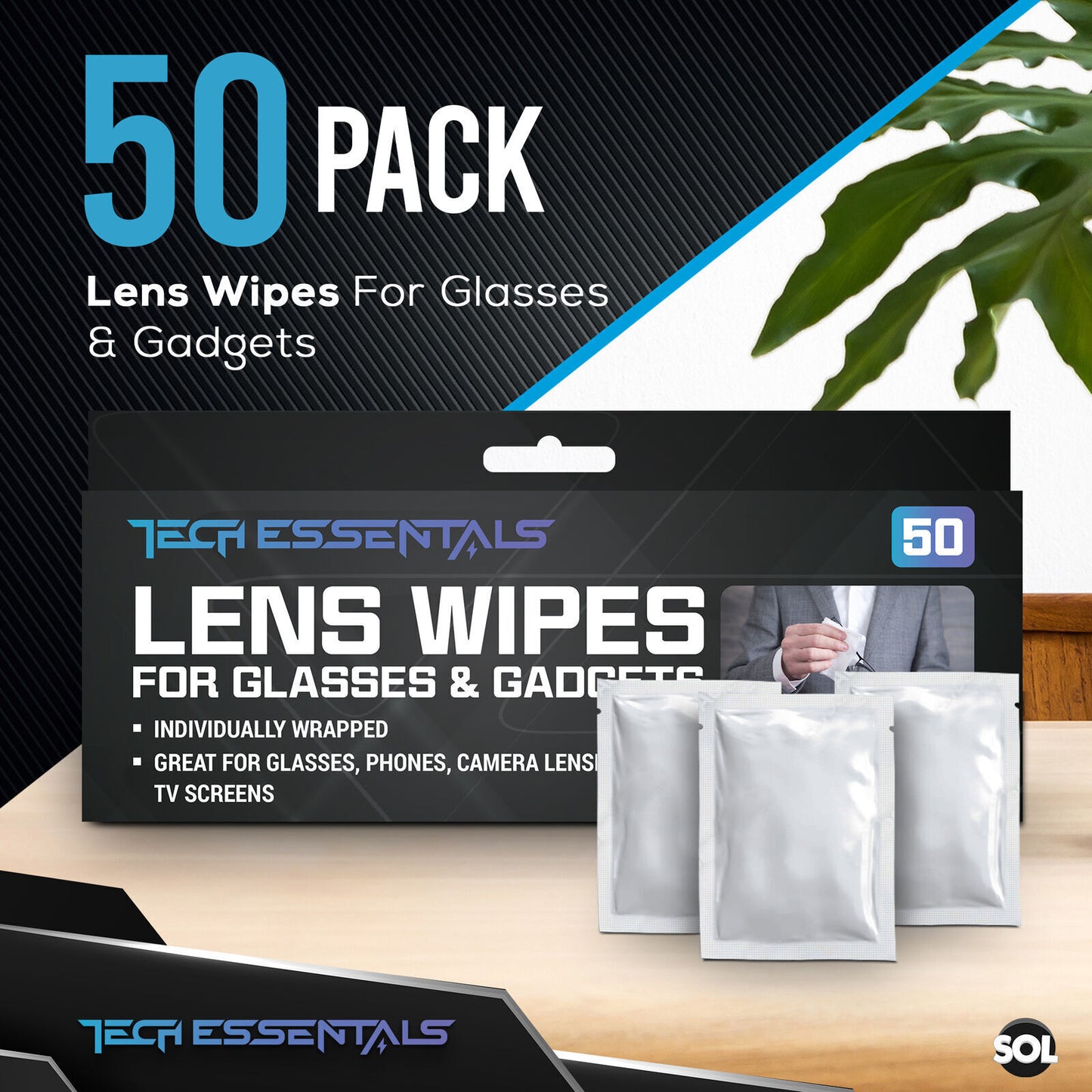 50-300pk Glasses Wipes For Spectacle Lens Optical Phone Camera Cleaner Cleaning