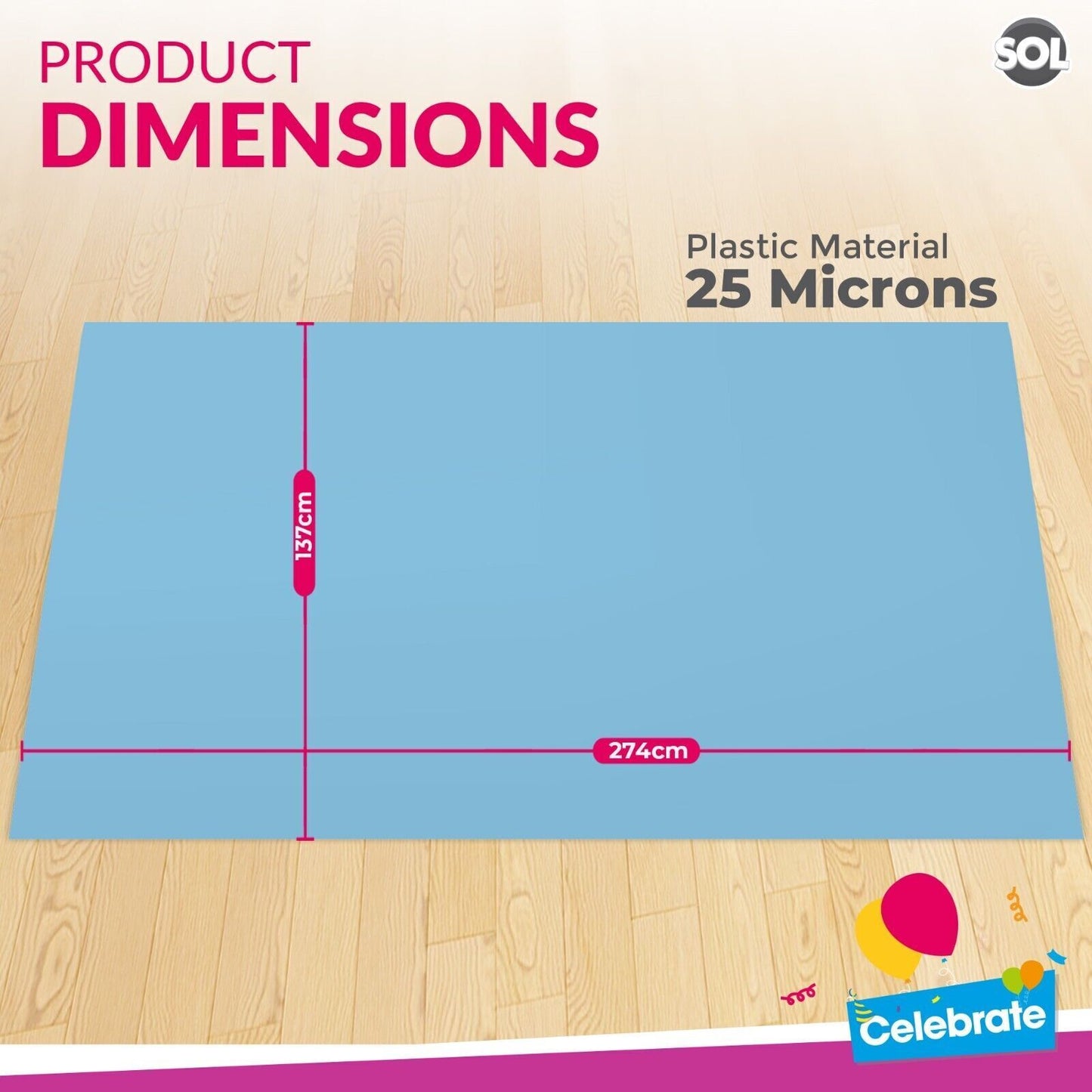 Plastic Table Cloth Covers Rectangular | Party Tableware | 2 Pack