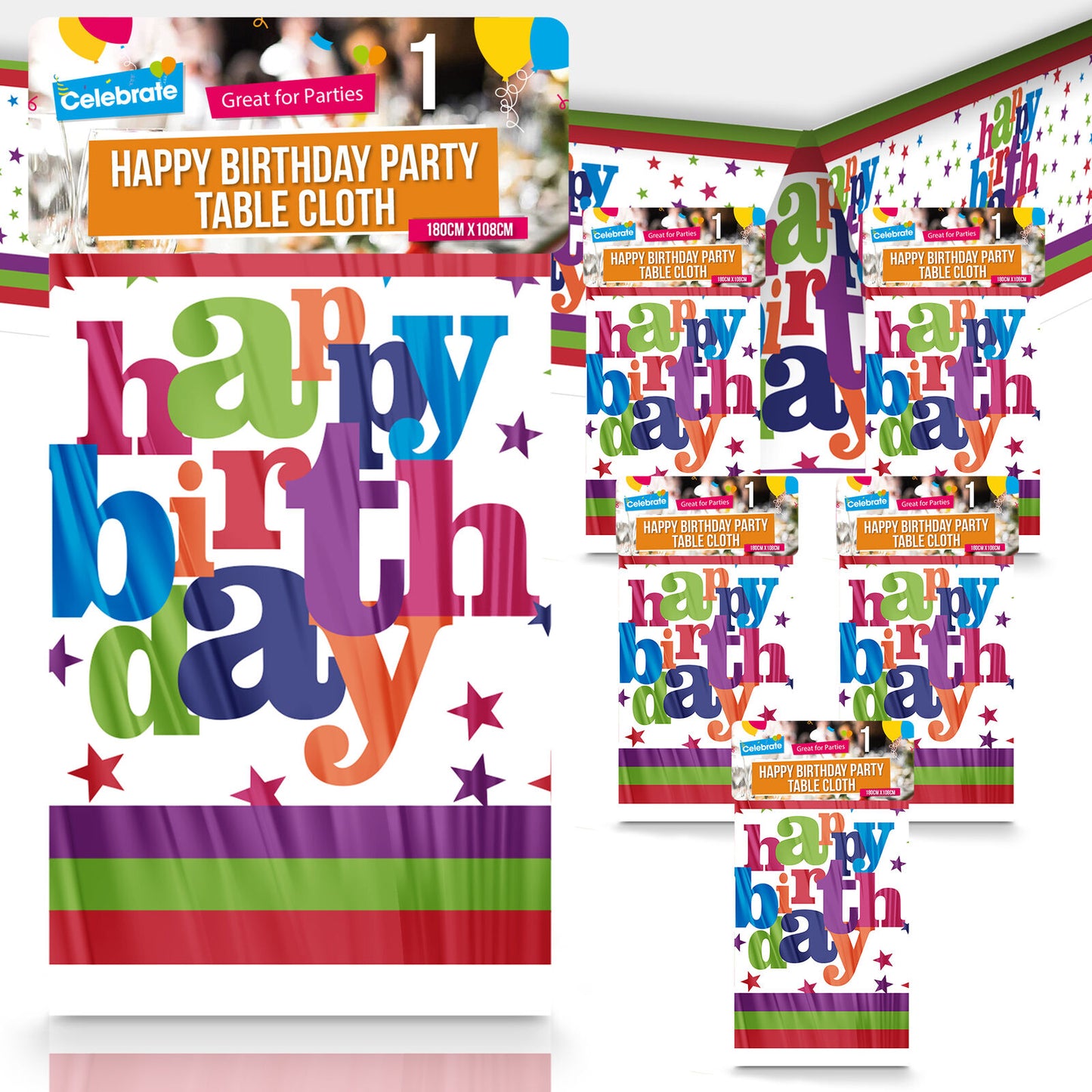 3-9 Birthday Table Cloths Covers Rectangular Plastic Wipe Clean Party Tablecloth