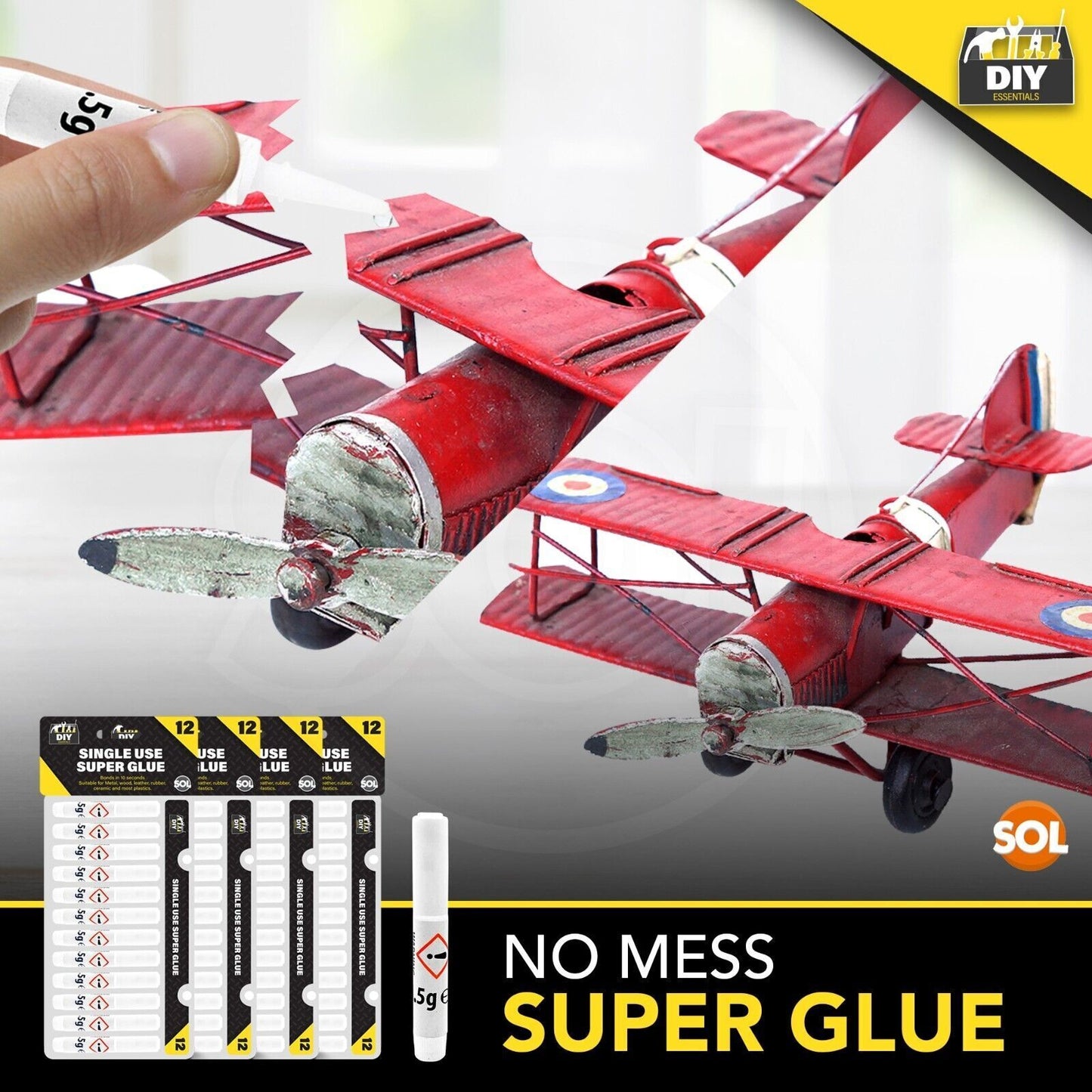 Super Glue | Extra Strong Adhesive for Plastic & Wood | 48 Pack
