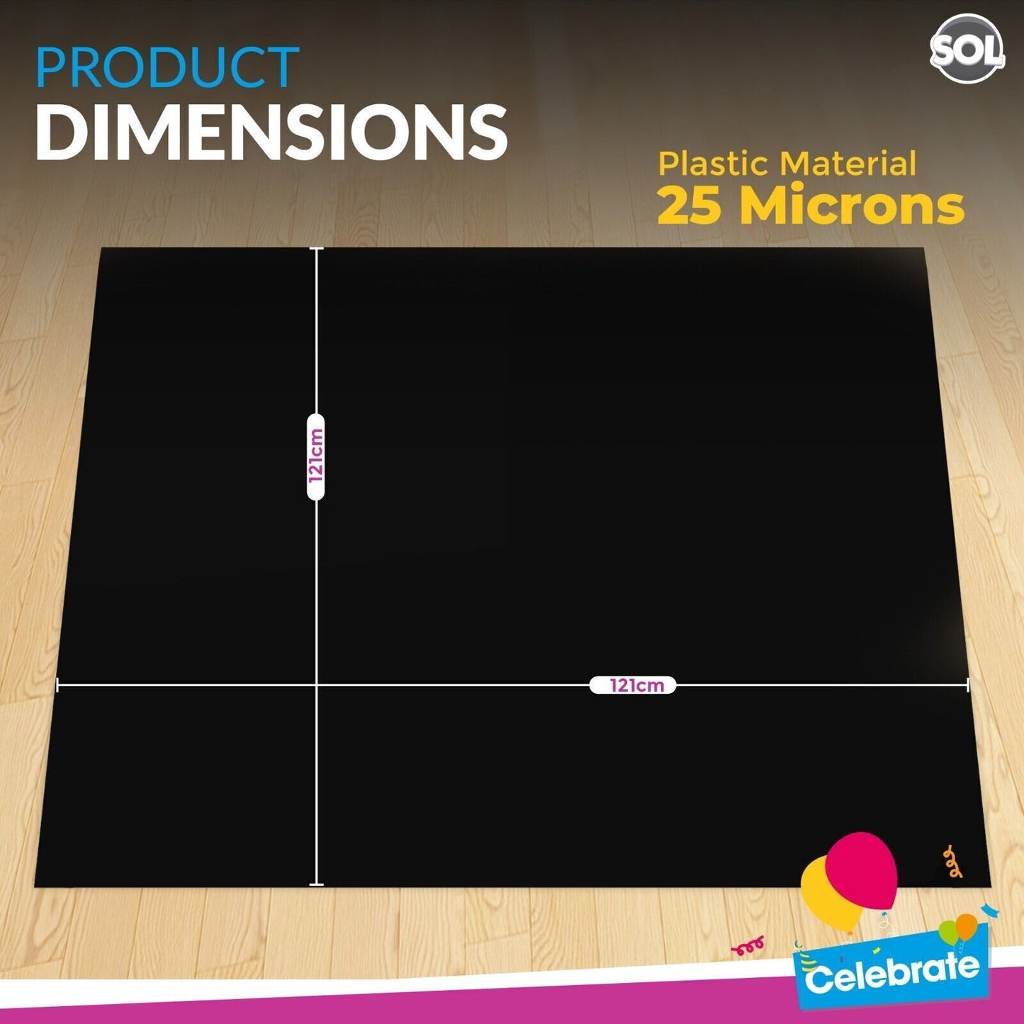 Black Plastic Table Covers | Disposable Wipe Clean | 6 Pack