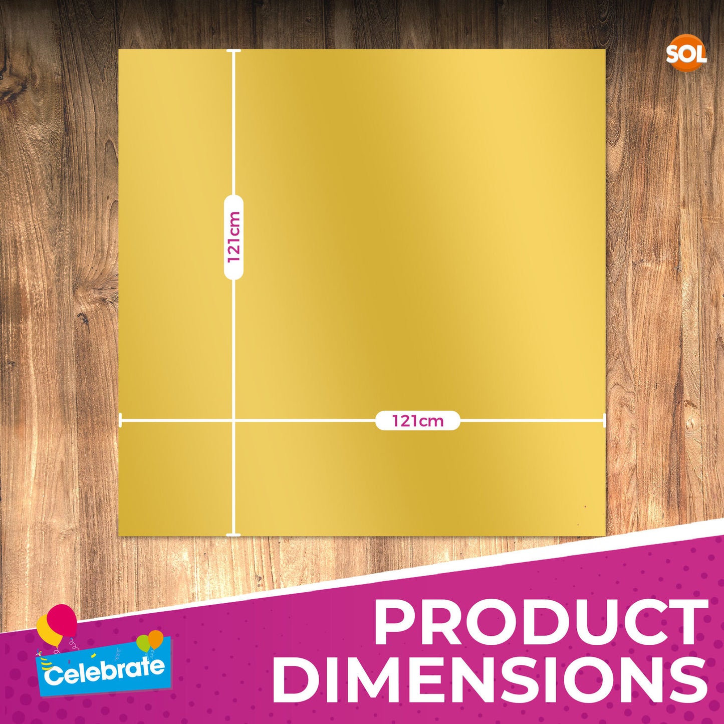 Gold Plastic Table Covers Square Wipe Clean Party Cloth | 3 Pack