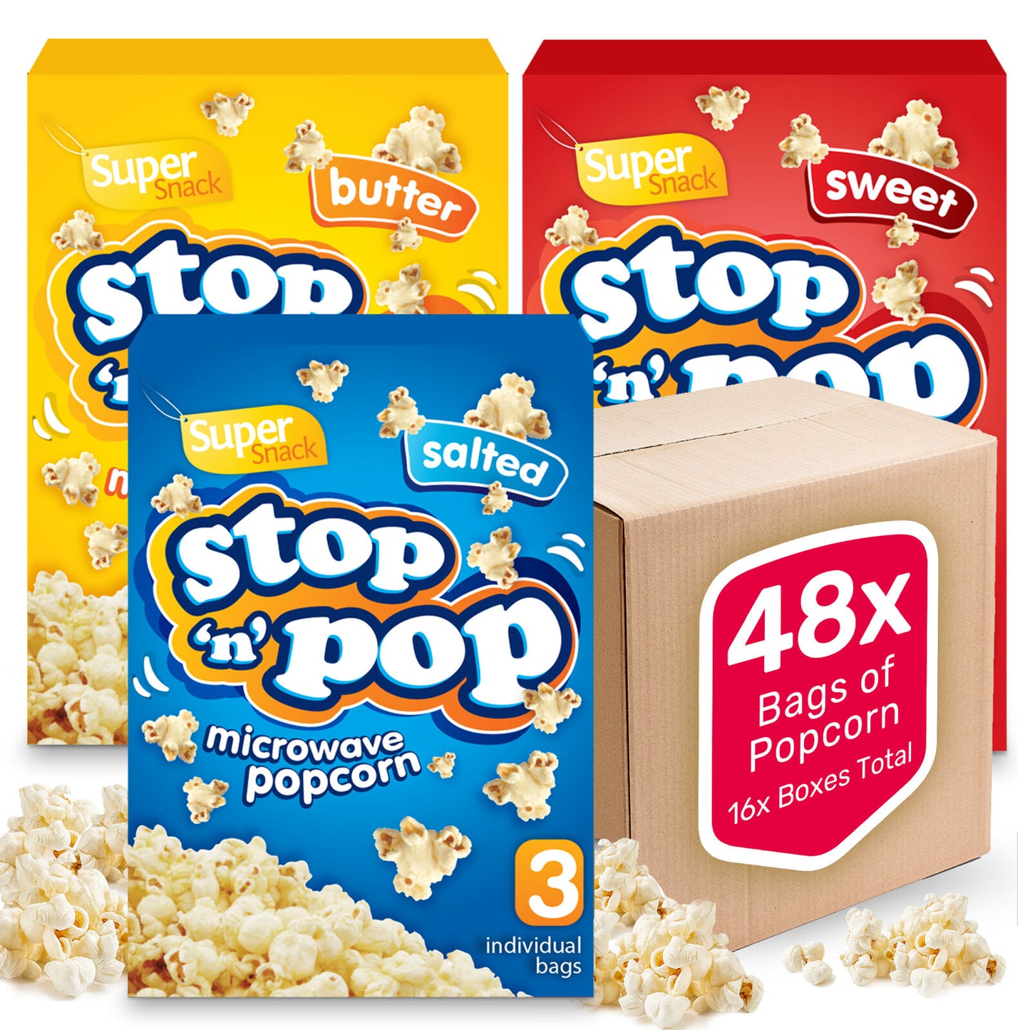 Microwave Popcorn 85g | Sweet Salted Butter Flavour | 48 Pack