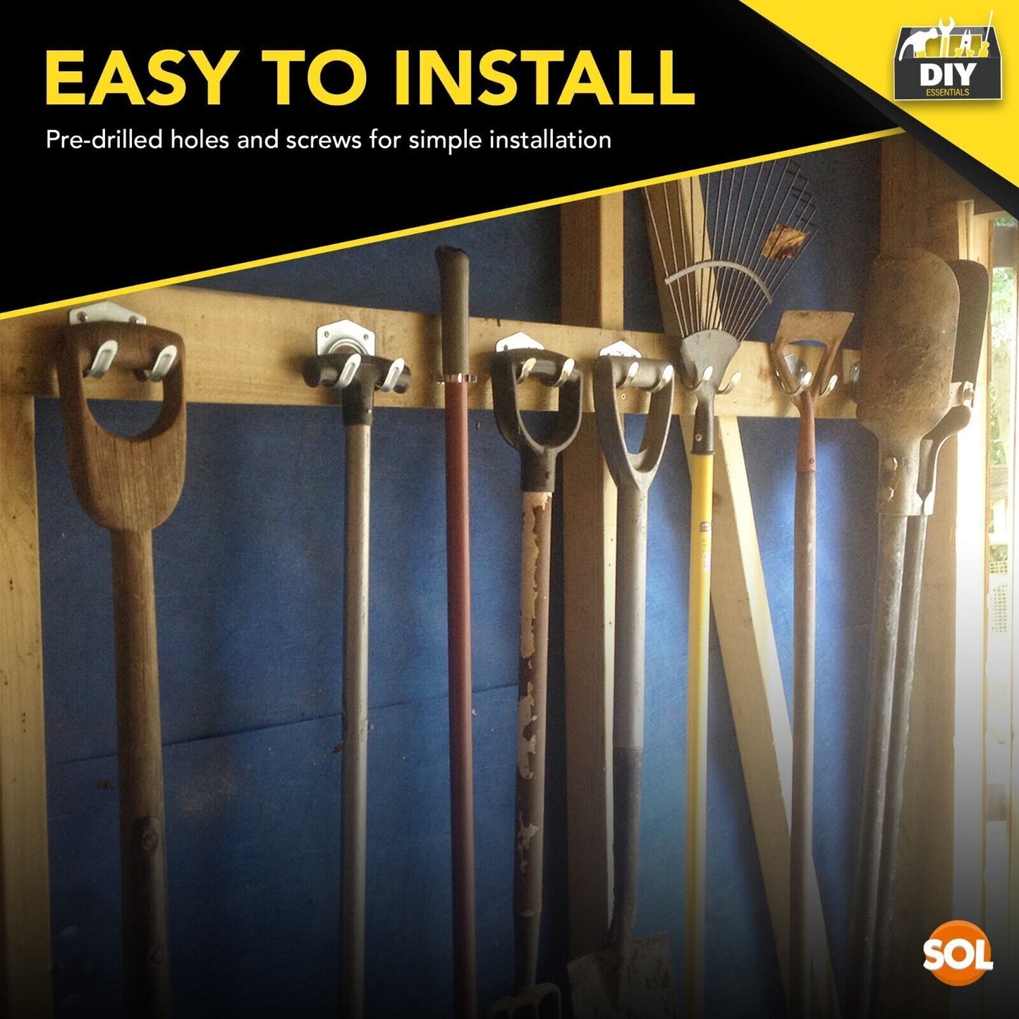 Tool Hooks & Screws | Garage Wall Bike Storage | 30 Pack