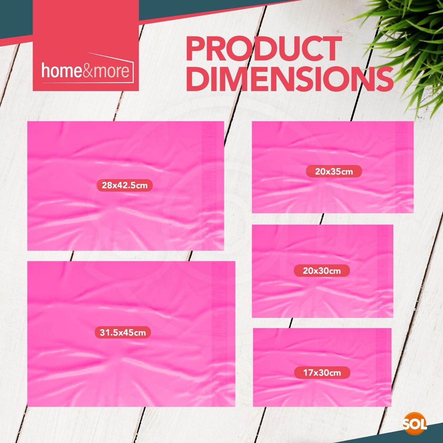 Pink Mailing Bags Mixed Sizes Strong Plastic Postal | 50 Pack