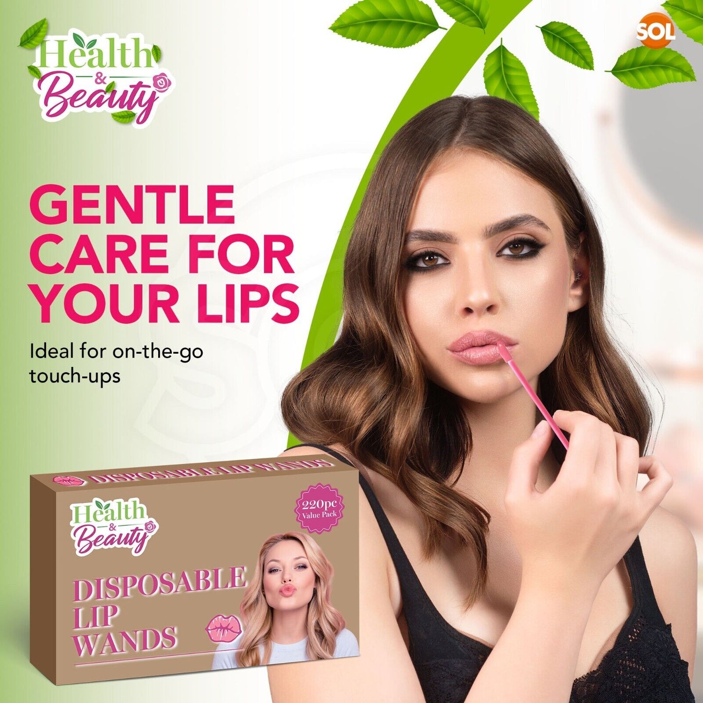 Disposable Lip Brushes Lipstick Gloss Wands | 220 Pack