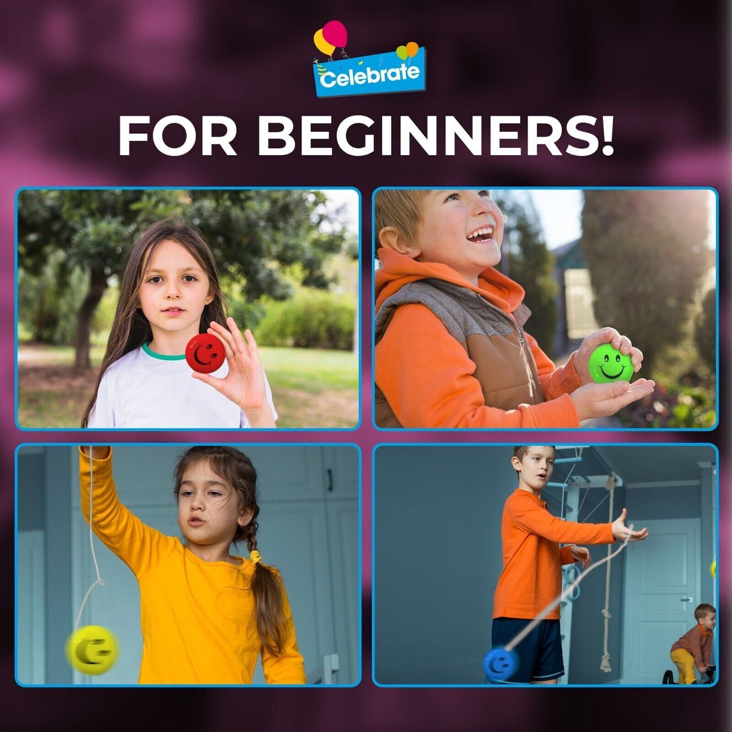 Mini YoYo Kids Toy Stunt Trick | Party Bag Fillers & Loot Fun | 12 Pack