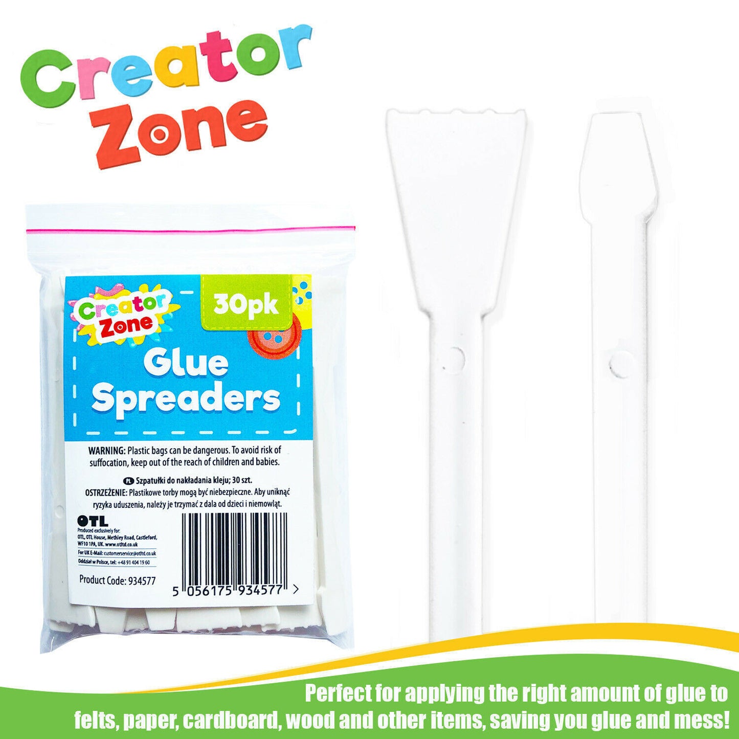 Glue Spreaders Plastic PVA Adhesive Sticks | White | 30 Pack