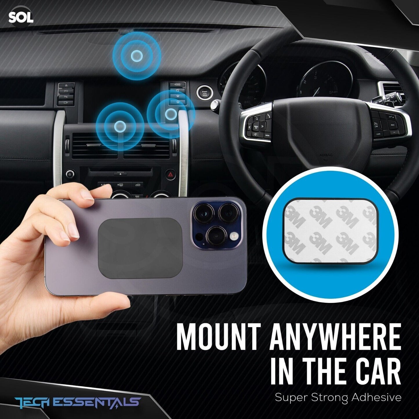 Universal Magnetic Car Phone Holder | Dashboard Mount 360° Rotating