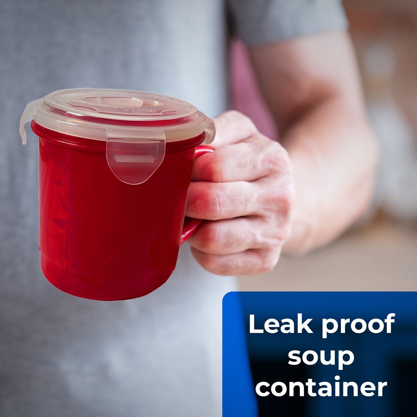 Microwave Soup Mug 700ml | Airtight Food Bowl Cup | 2 Pack