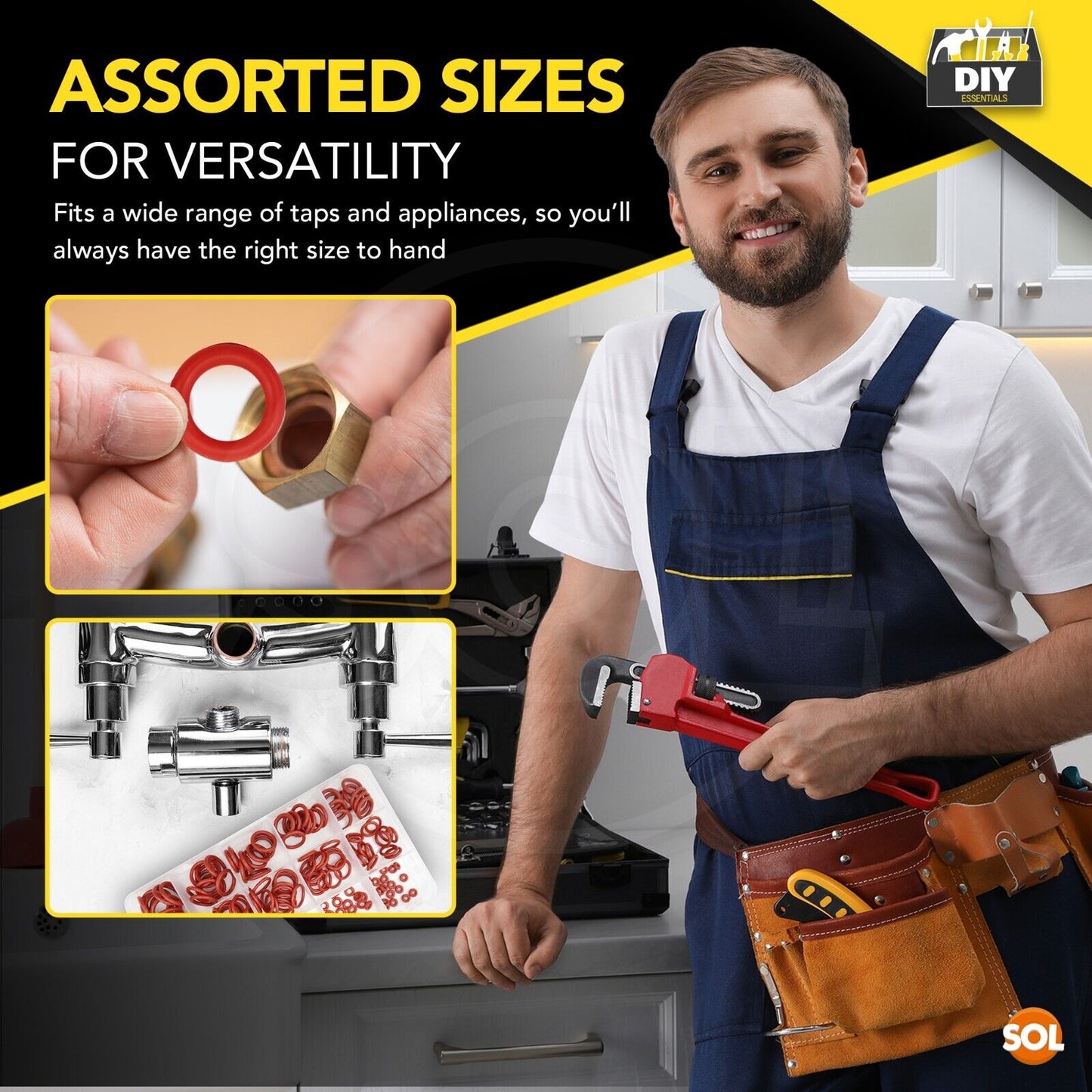 Rubber O Ring Seal Set 225 Piece Kit Assorted