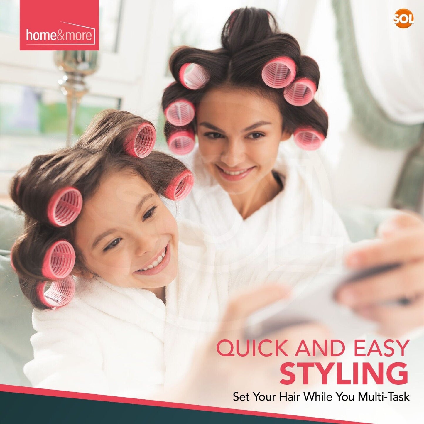 Heatless Hair Rollers Pink | Self Grip Curlers for Bouncy Waves | 4 Pack