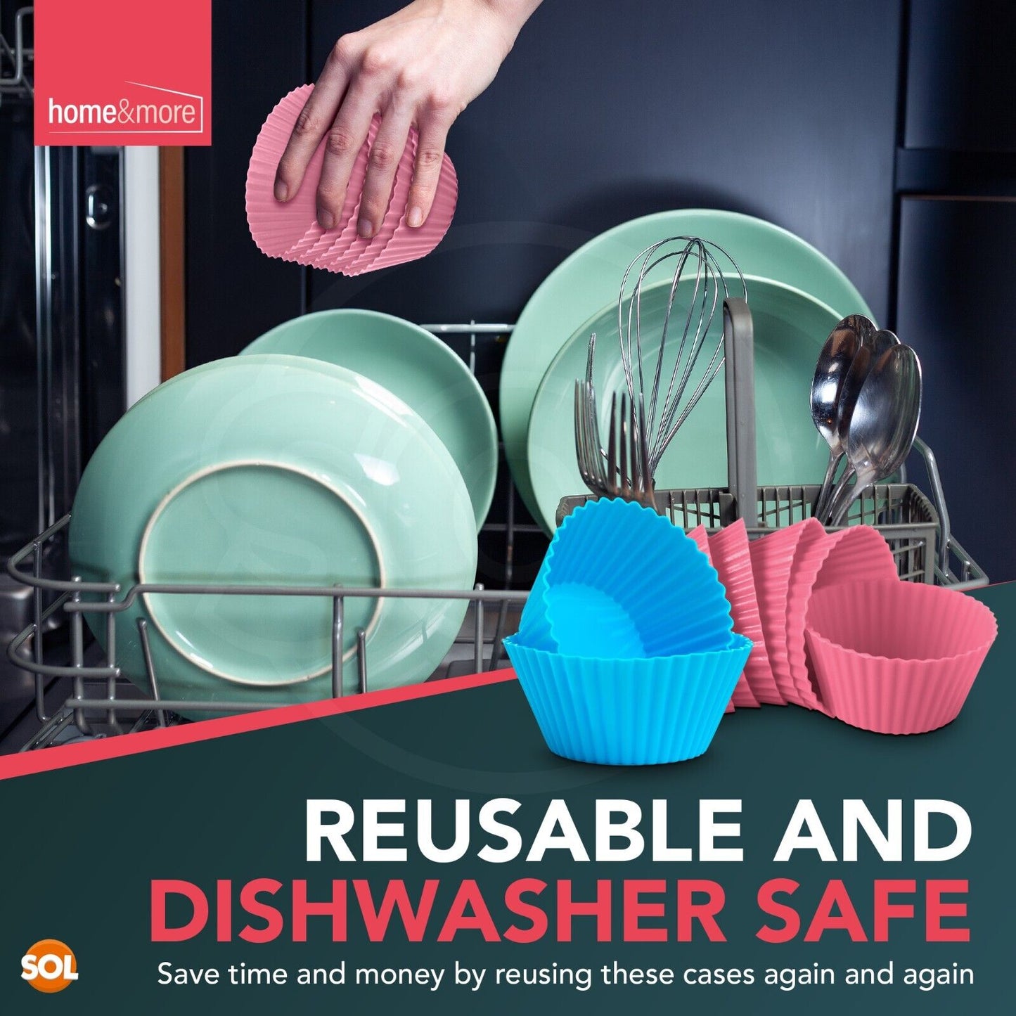 Silicone Cupcake Cases Muffin Non-Stick Baking | 24 Pack