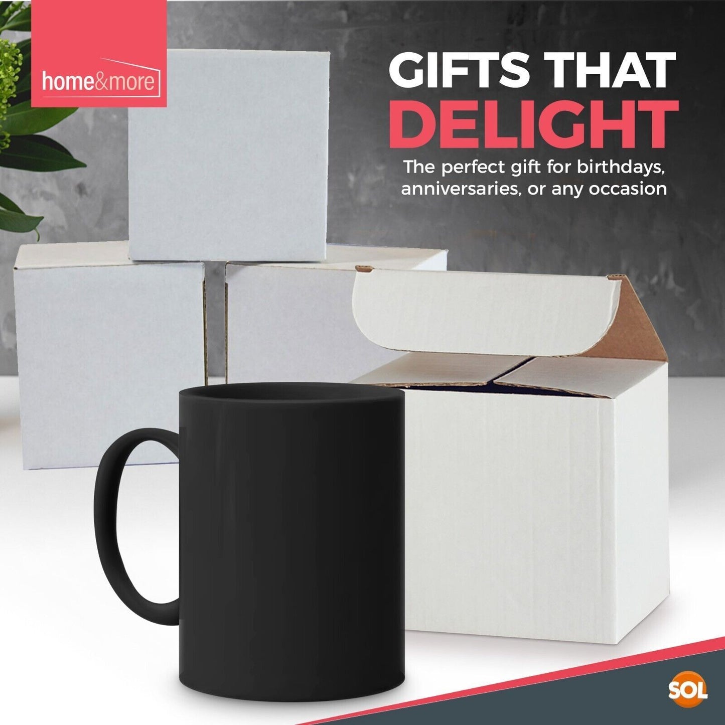 Plain Black Mugs 330ml | Large Coffee & Tea Cups | Bulk Set 12 Pack