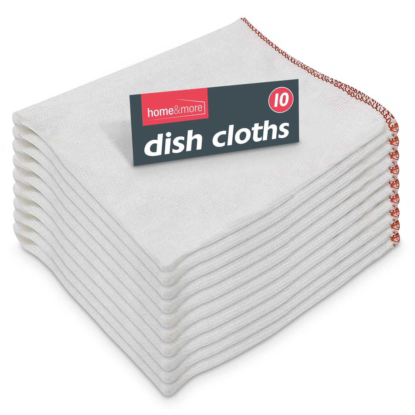 White Cotton Dish Cloths | Absorbent Cleaning Towels | 10 Pack