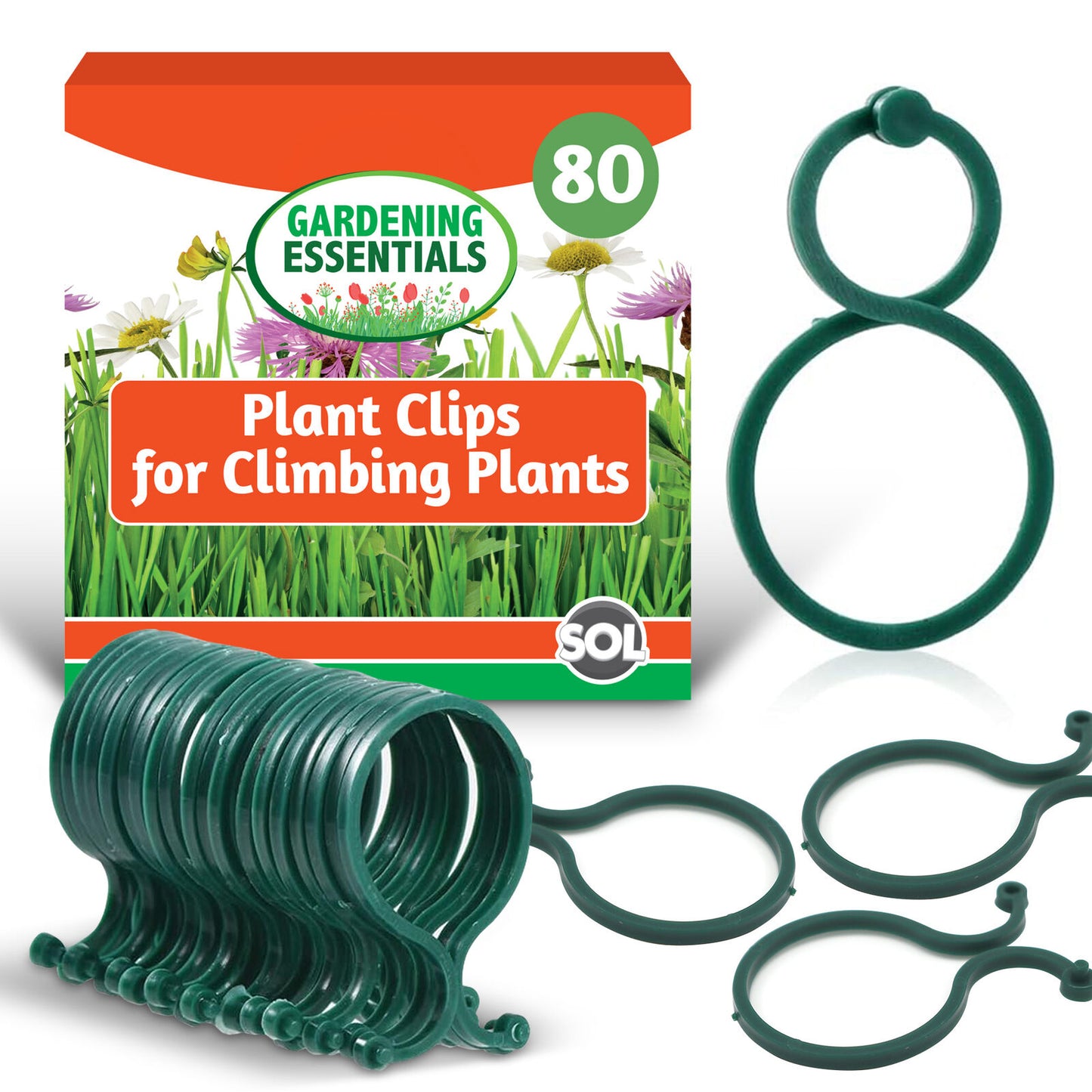 Garden Plant Rings | Flexible Greenhouse Support Clips | 80 Pack