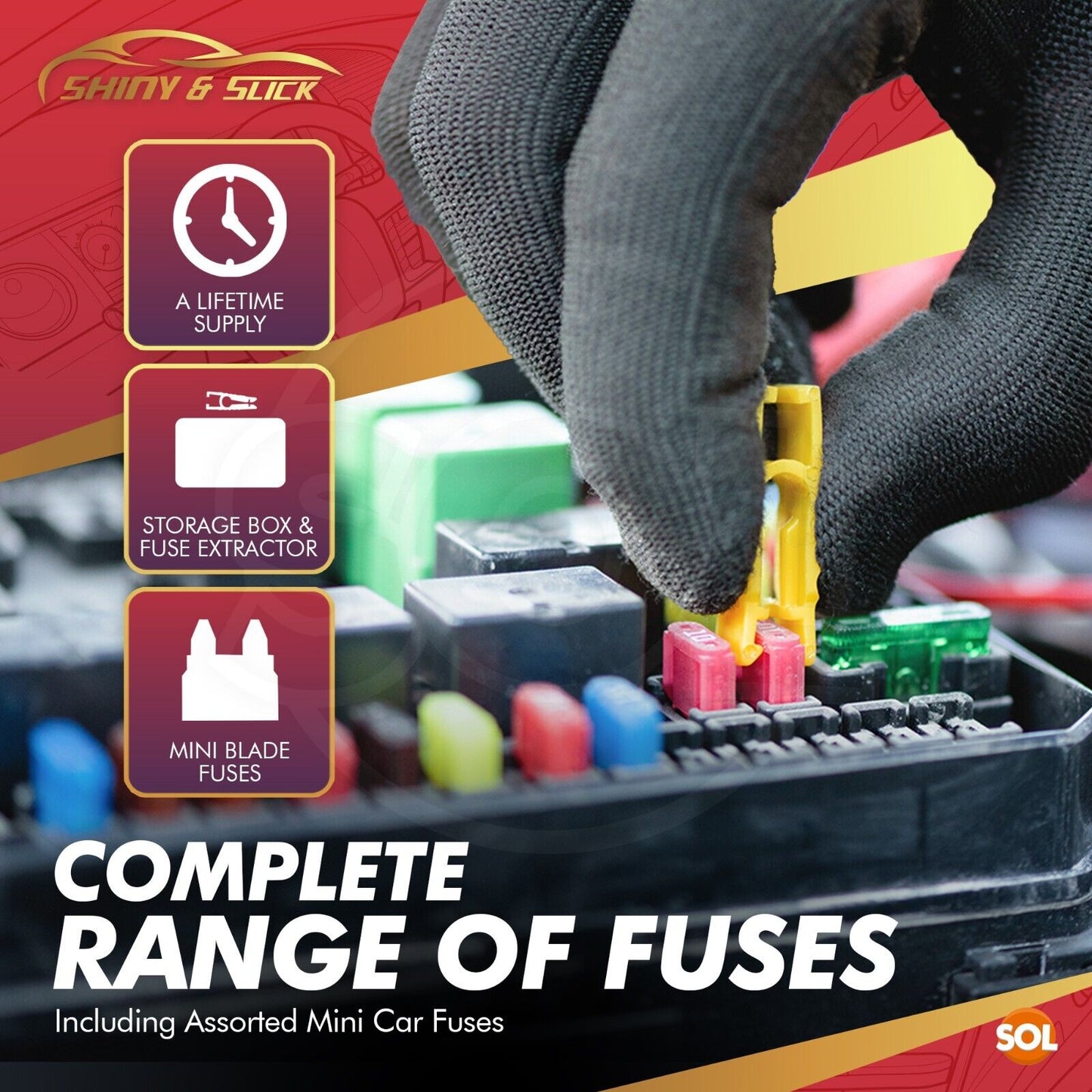 Mini Car Fuses 2-40A | Micro Blade Set with Puller | 120 Piece
