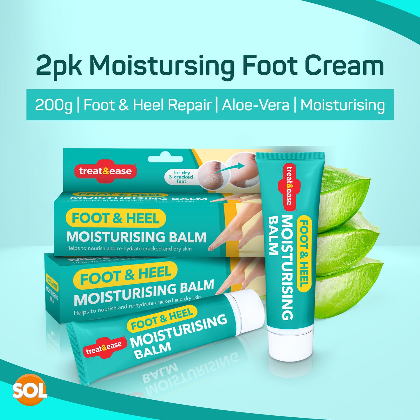 Foot Heel Balm Dry Cracked Skin Repair Cream Soothing | 2 Pack