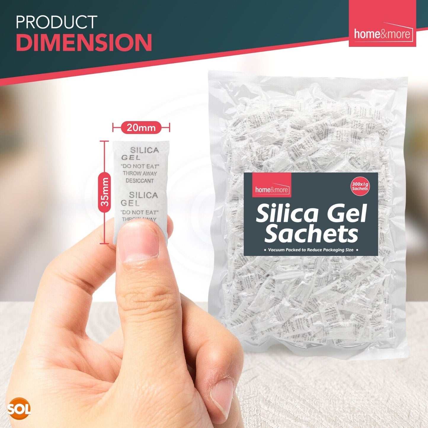 Silica Gel Sachets 1g Reusable Moisture Absorber | 300 Pack