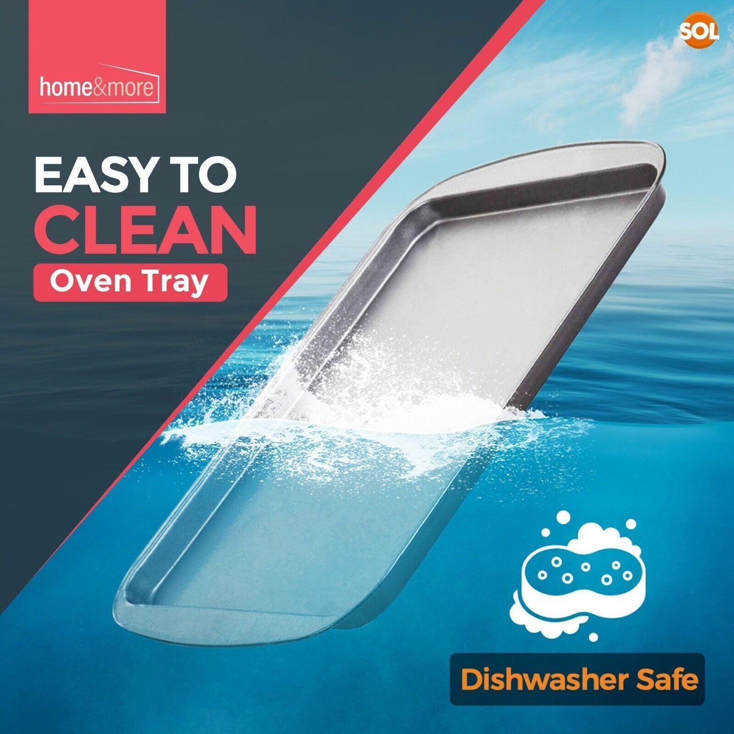 Oven Tray Set 38 x 25cm | Roasting Pan Baking Steel Sheet | 4 Pack