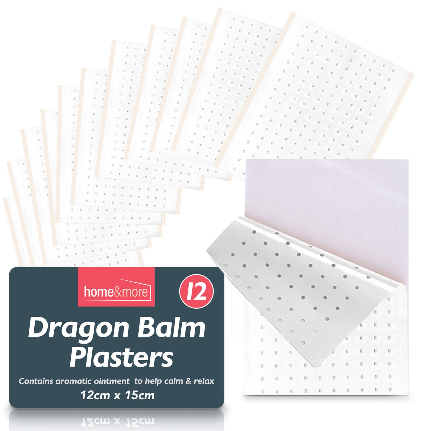 Dragon Balm Herbal Patch | Pain Relief Heat Plaster | 12 Pack
