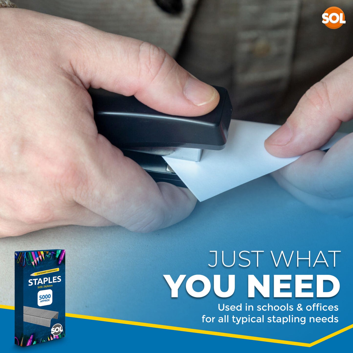 Office Staples 26/6 | Standard Fit Staplers | 5000 Pack
