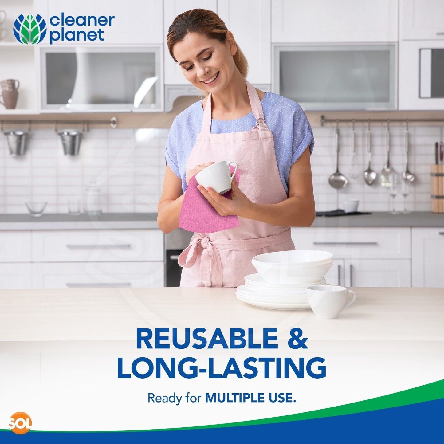 Sponge Cloths Absorbent Cellulose Kitchen Cleaning | 8 Pack