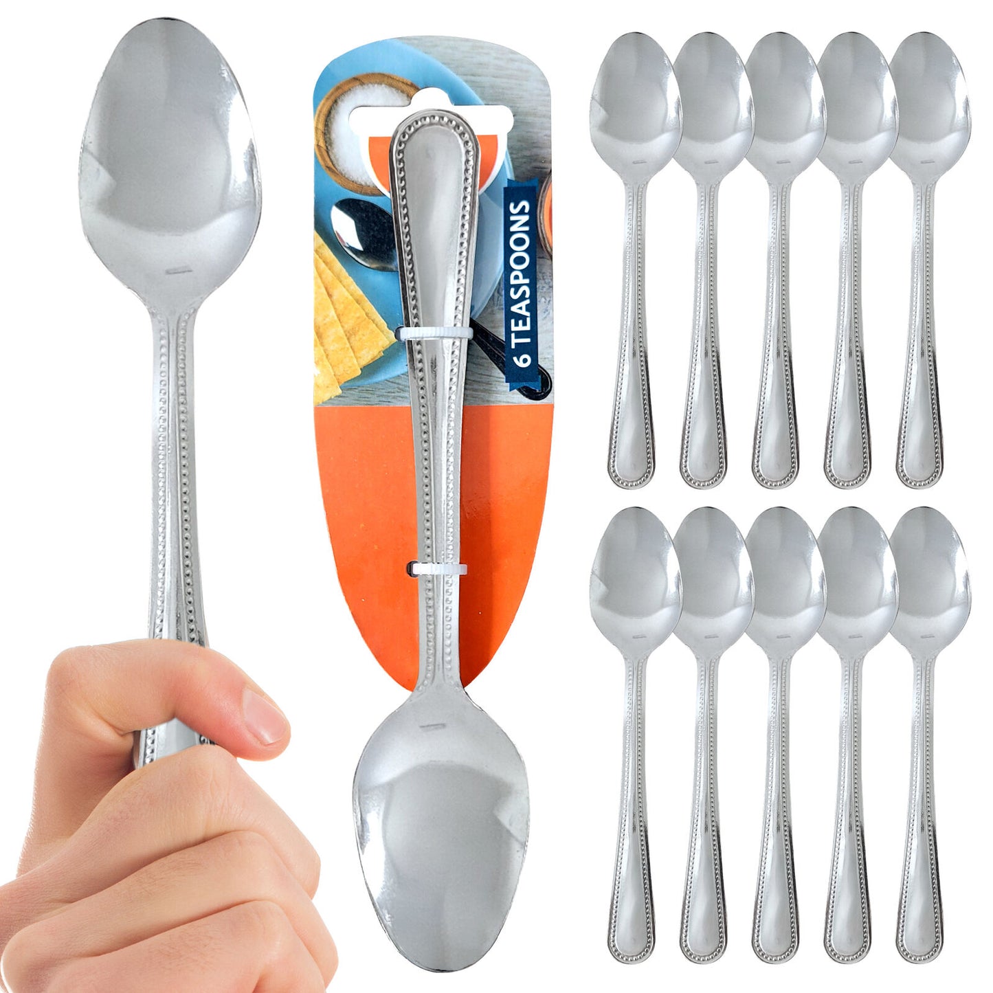 Stainless Steel Tea Spoons | Quality Cutlery Set | 6 Pack