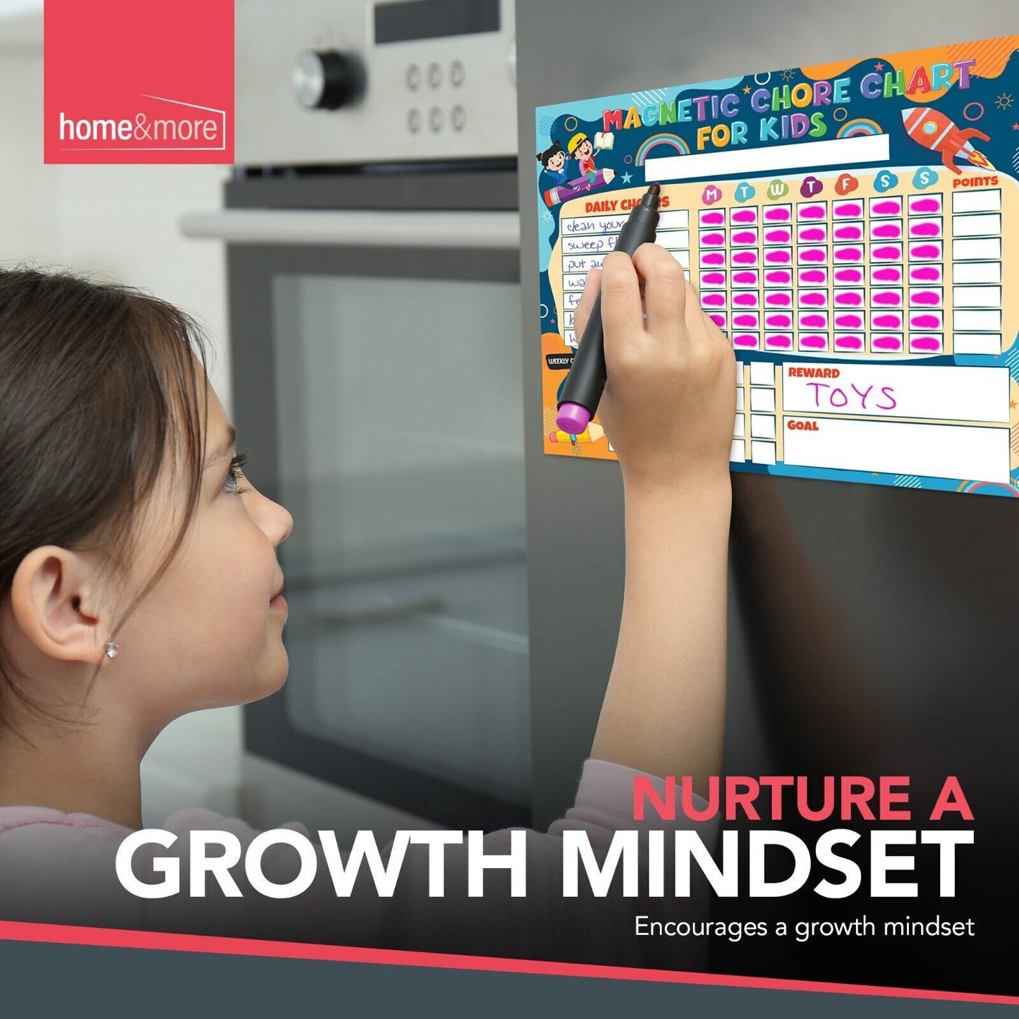 Reward Chart Magnetic Reusable Behaviour Chore for Kids | Includes Wipe Pens | 2 Pack