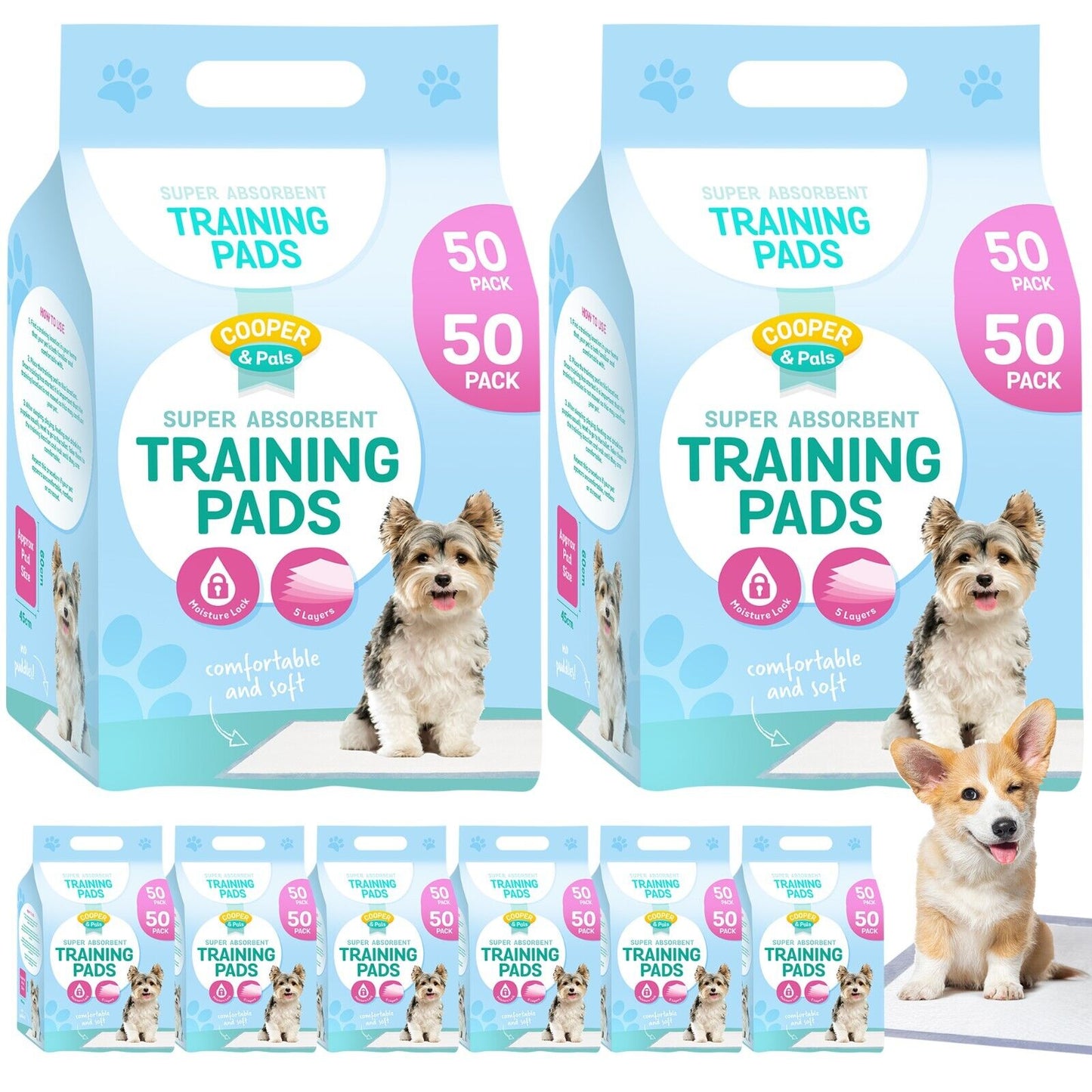 Puppy Training Pads Large 60x45cm Pet Toilet Pee Wee | 100 Pack