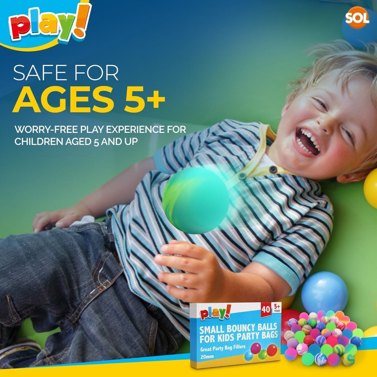 40-160 Small Bouncy Balls Jet Bouncing Kids Toy Loot Party Bag Fillers Birthday