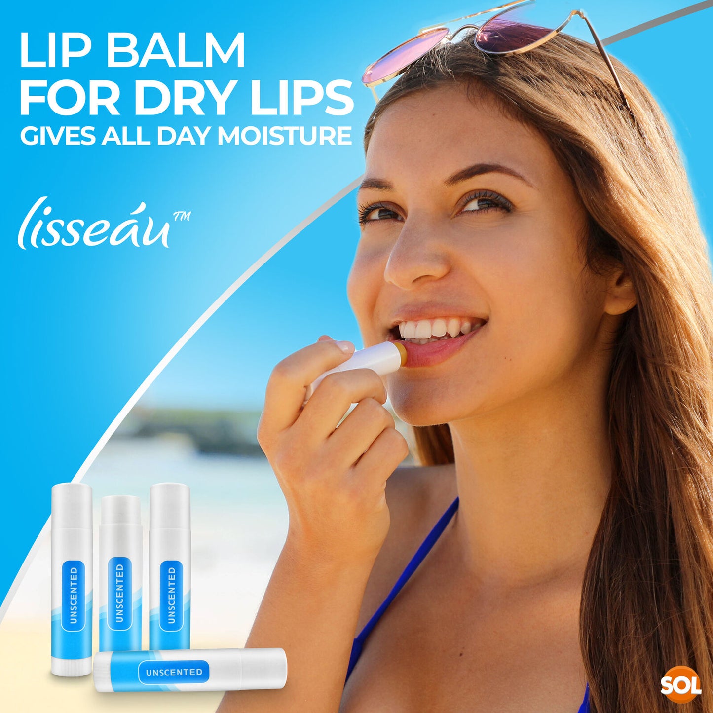 Unscented Lip Balm Set | Moisturising Vitamin E Stick | 7 Pack