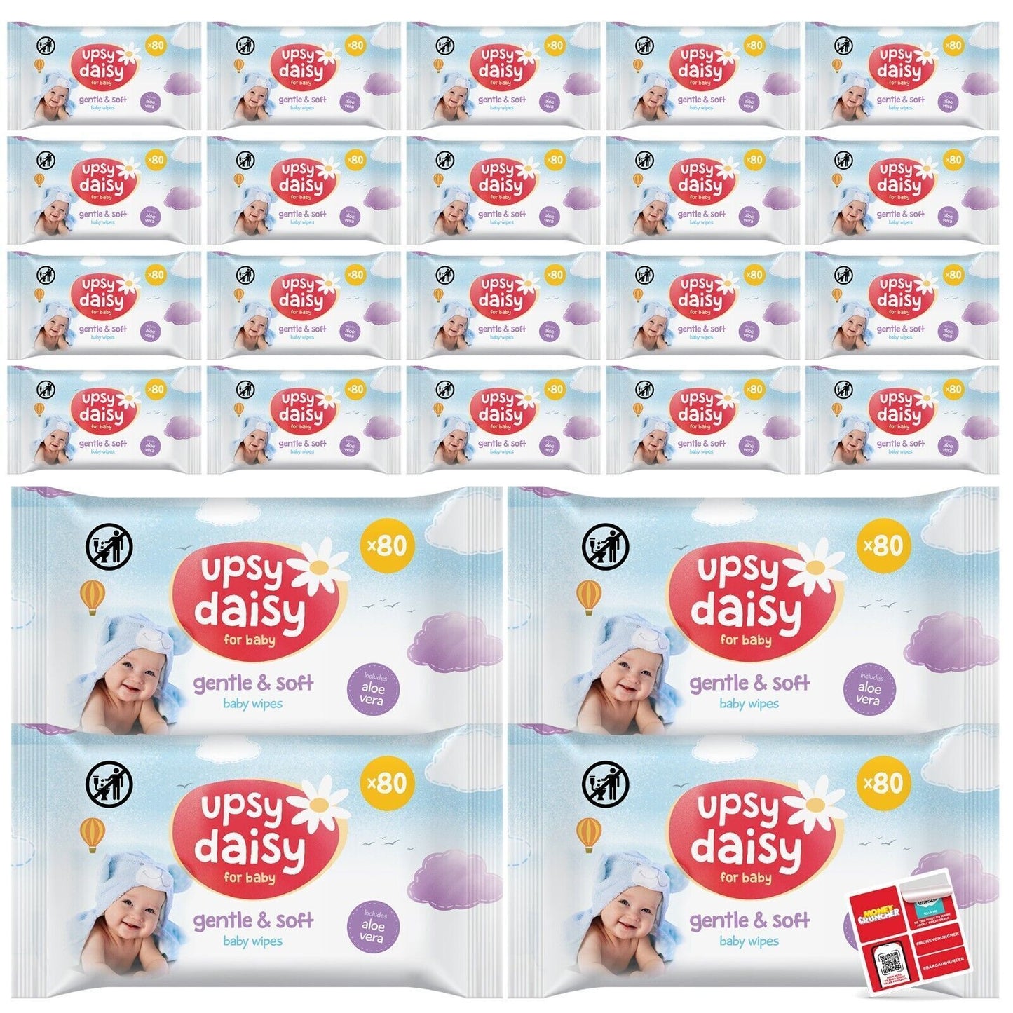 Baby Wipes Case Bulk 24 x 72 Packs (1728 Wipes) | Wet Wipes Multipack Sensitive