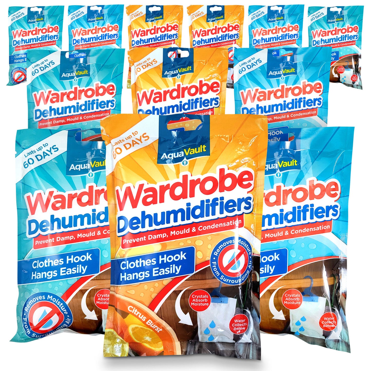 Hanging Wardrobe Dehumidifier Bags | Moisture & Mould Absorber