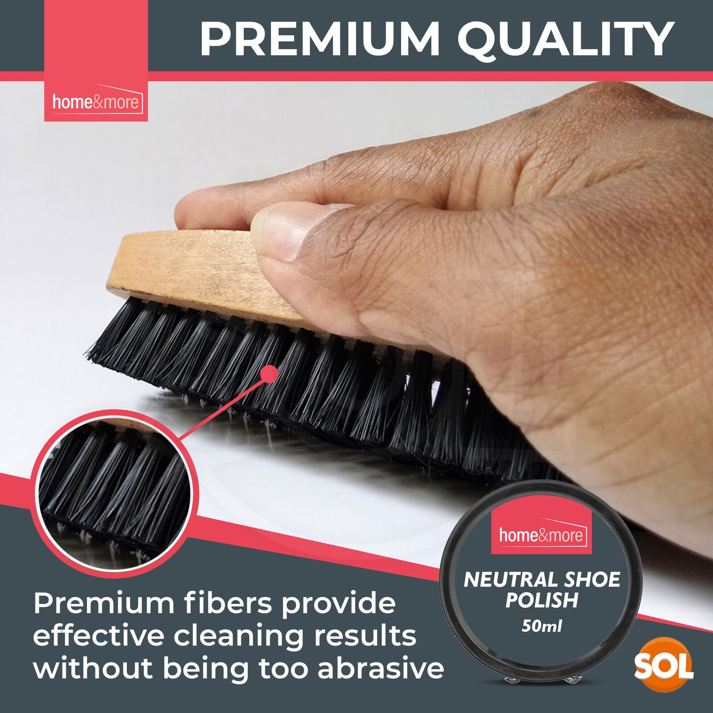 Shoe Brush Set | Leather Shoe Polish Brushes for Black & Brown Shoes | 2 Pack