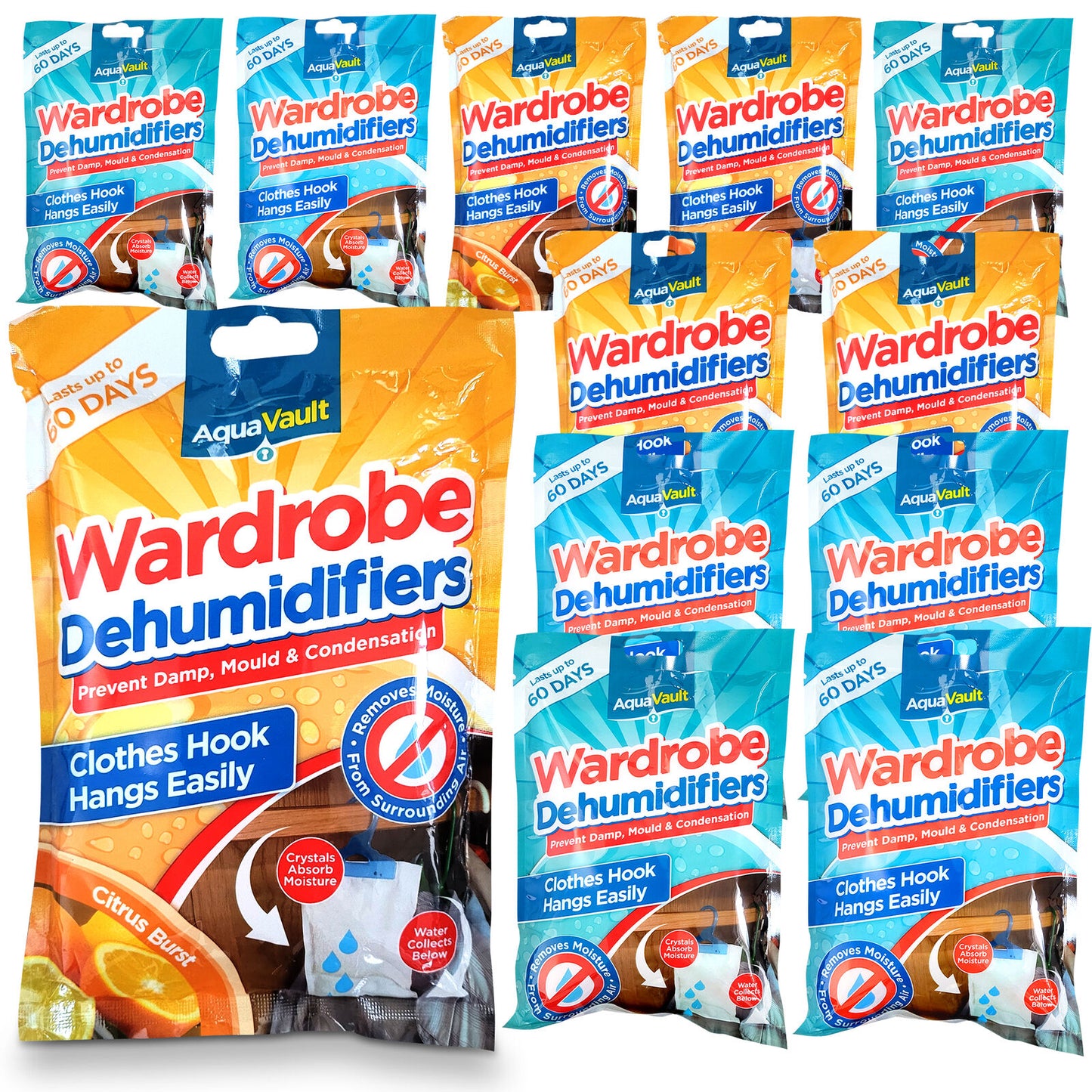 Hanging Wardrobe Dehumidifier Bags | Moisture & Mould Absorber