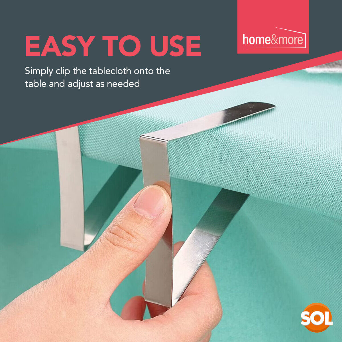 Table Cloth Clips | Metal Stainless Steel Picnic Clamps Pegs | 16 Pack