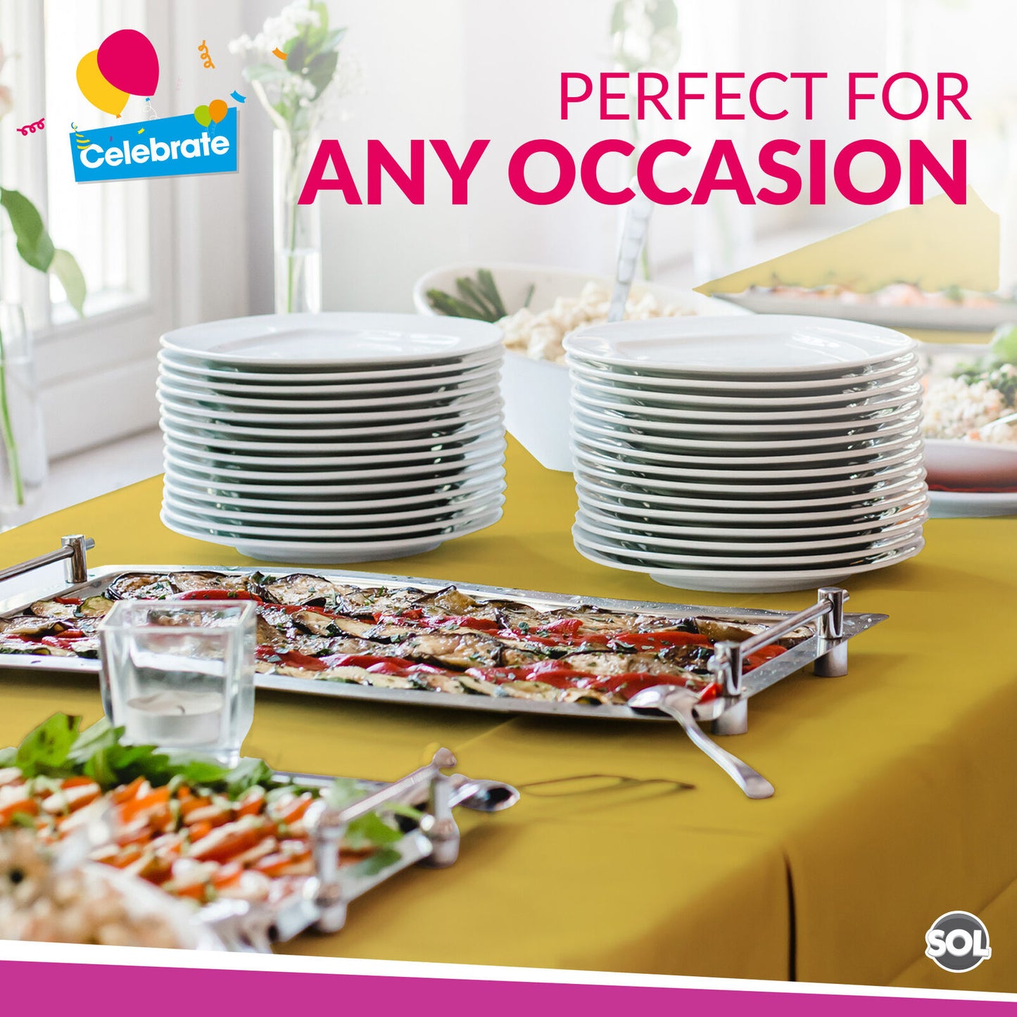 Plastic Table Cloth Covers Rectangular | Party Tableware | 2 Pack