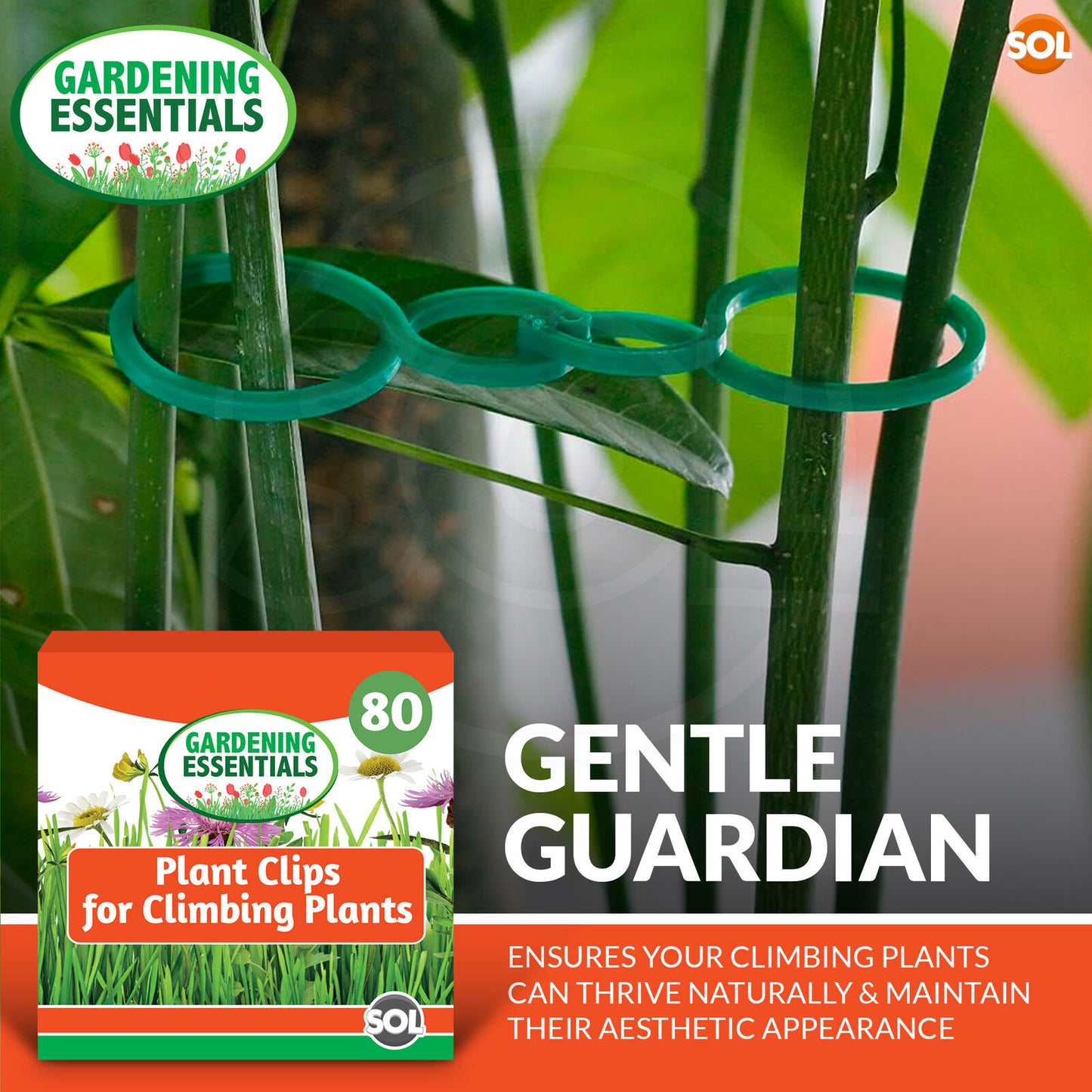 Garden Plant Rings | Flexible Greenhouse Support Clips | 80 Pack