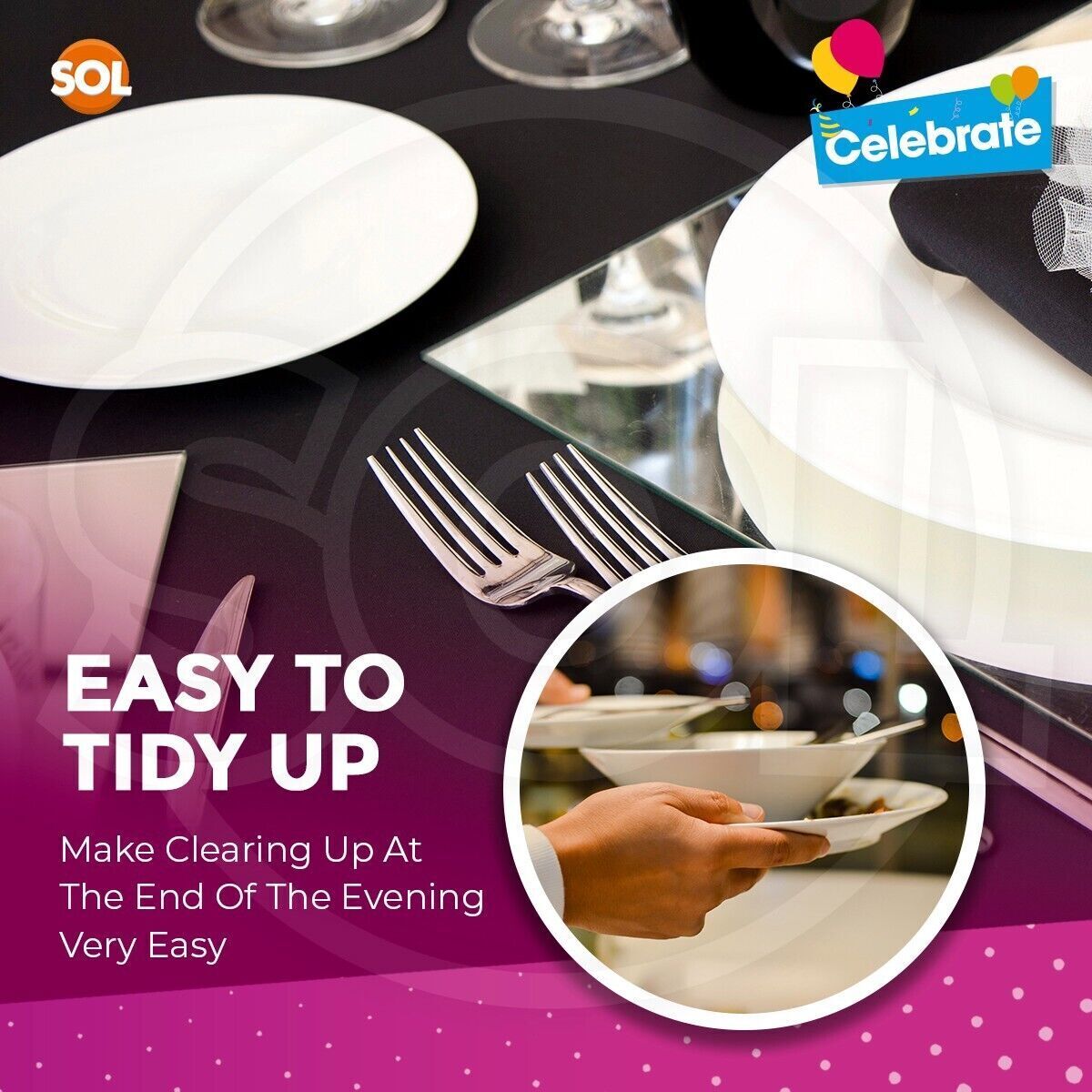 Black Paper Tablecloths Square Disposable – 5 Pack