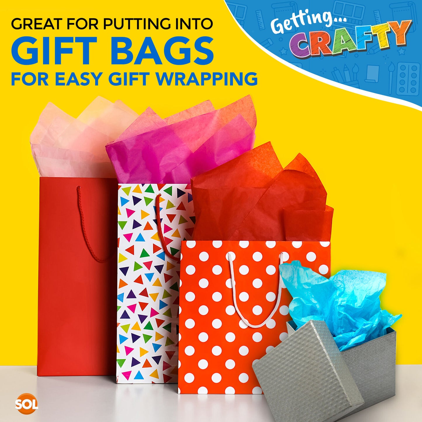 Multi Coloured Tissue Paper Sheets | Gift Wrap 50x66cm | 40 Pack