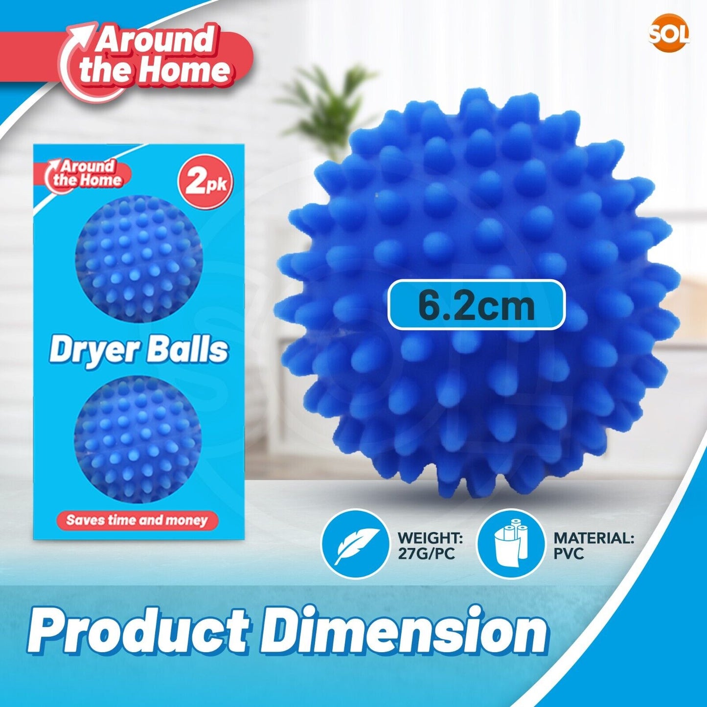 Reusable Tumble Dryer Balls Laundry Machine Clothes Softener | 4 Pack